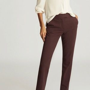 Reiss Joanne Tailored Trousers Rusted Red Size 12